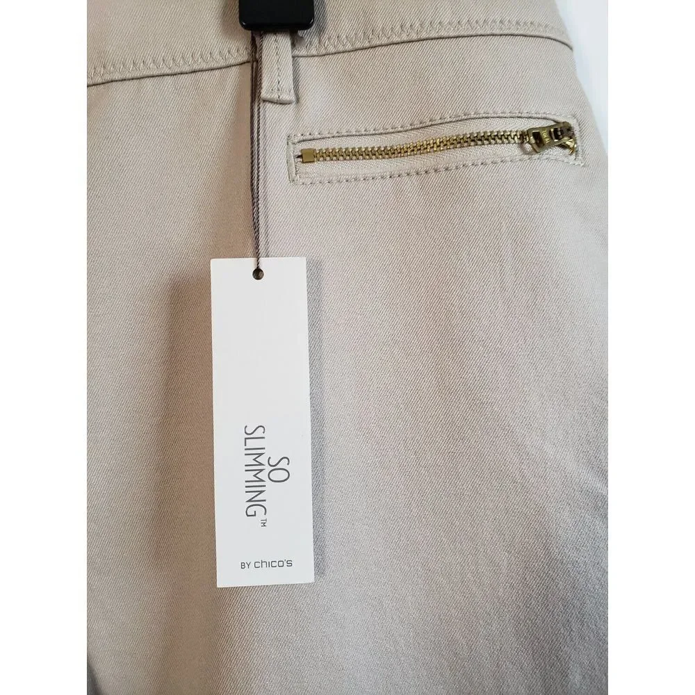 NWT‎ so slimming by CHICO'S WOMEN SZ 2.5 Tummy Panel construction Ankle PANTS